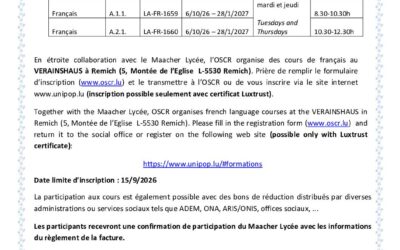 OSCR – Cours de français