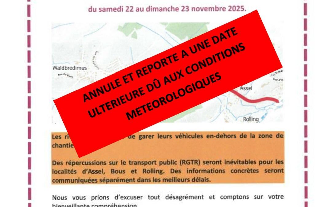 Réfection de la chaussée à Assel – rue de Luxembourg