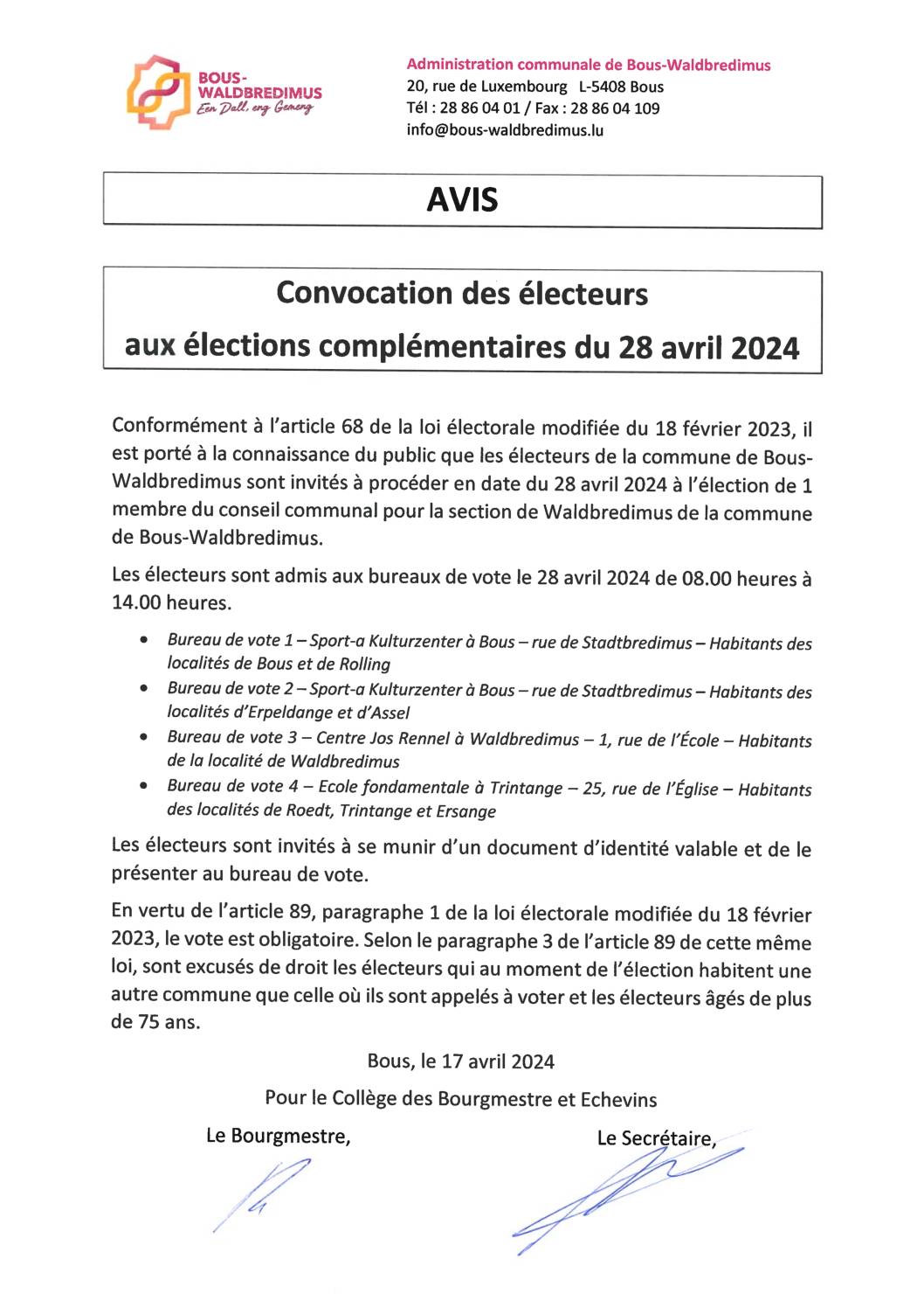 2024 04 17 Avis Convocations électeurs 2024