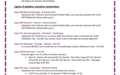 Modification de la ligne de bus RGTR 406 et du réseau scolaire