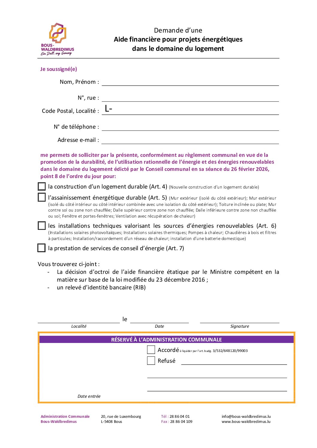 Subsides - Aide financière pour projets énergétiques dans le domaine du logement