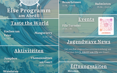 Jugendwave: Programm vum Abrëll 2026
