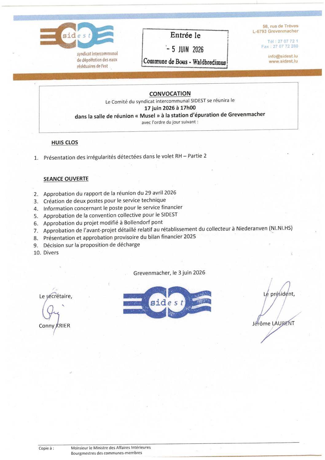 2026 06 17 (Séance du Comité du SIDEST du)