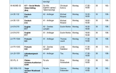 Schengen-Lycée – Cours du soir 2026/2027