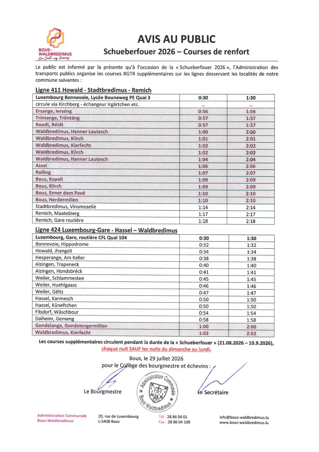 Courses de renfort RGTR - Schueberfouer 2026
