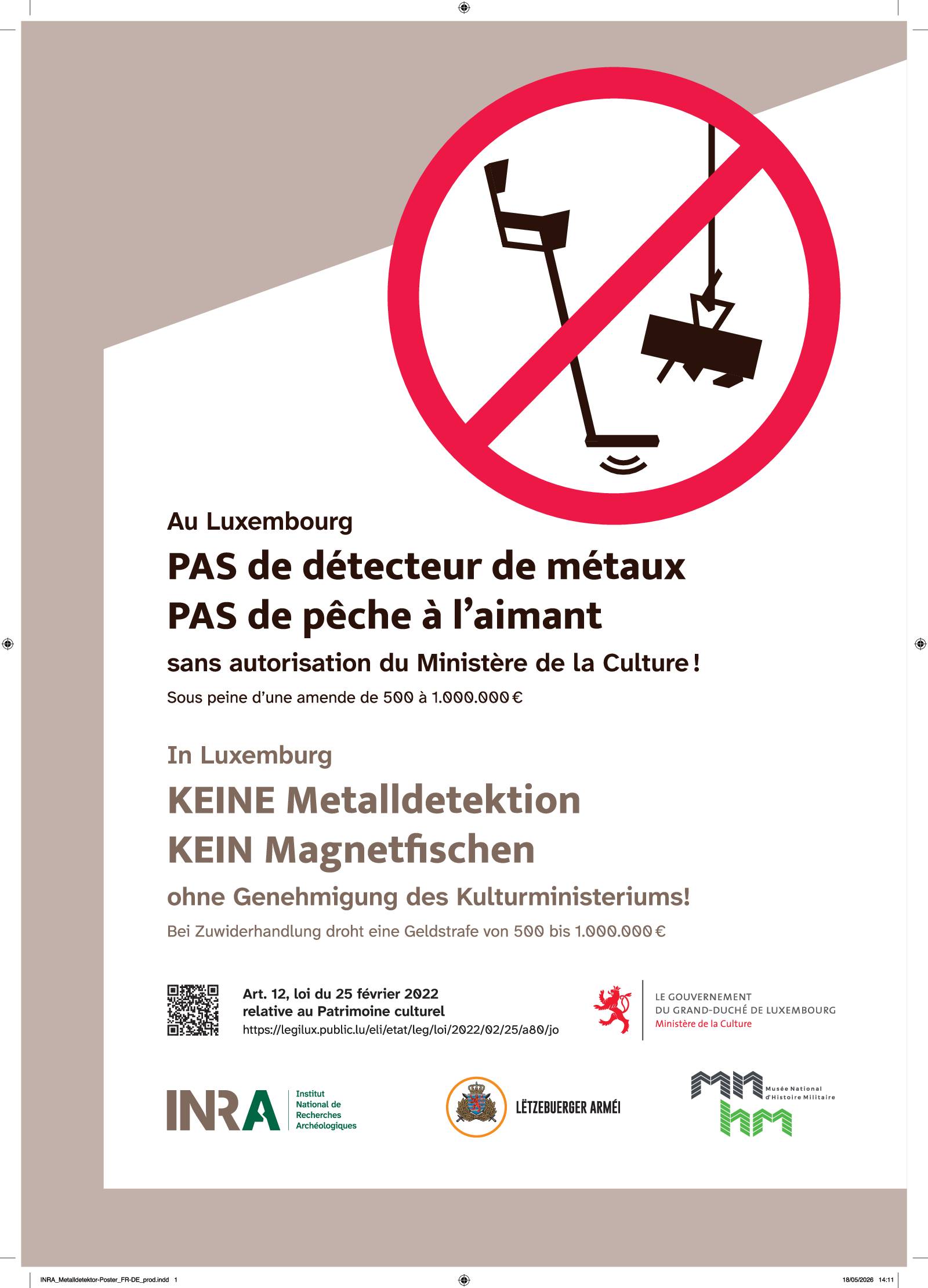 Pas de détecteur de métaux / Keine Metalldetektion