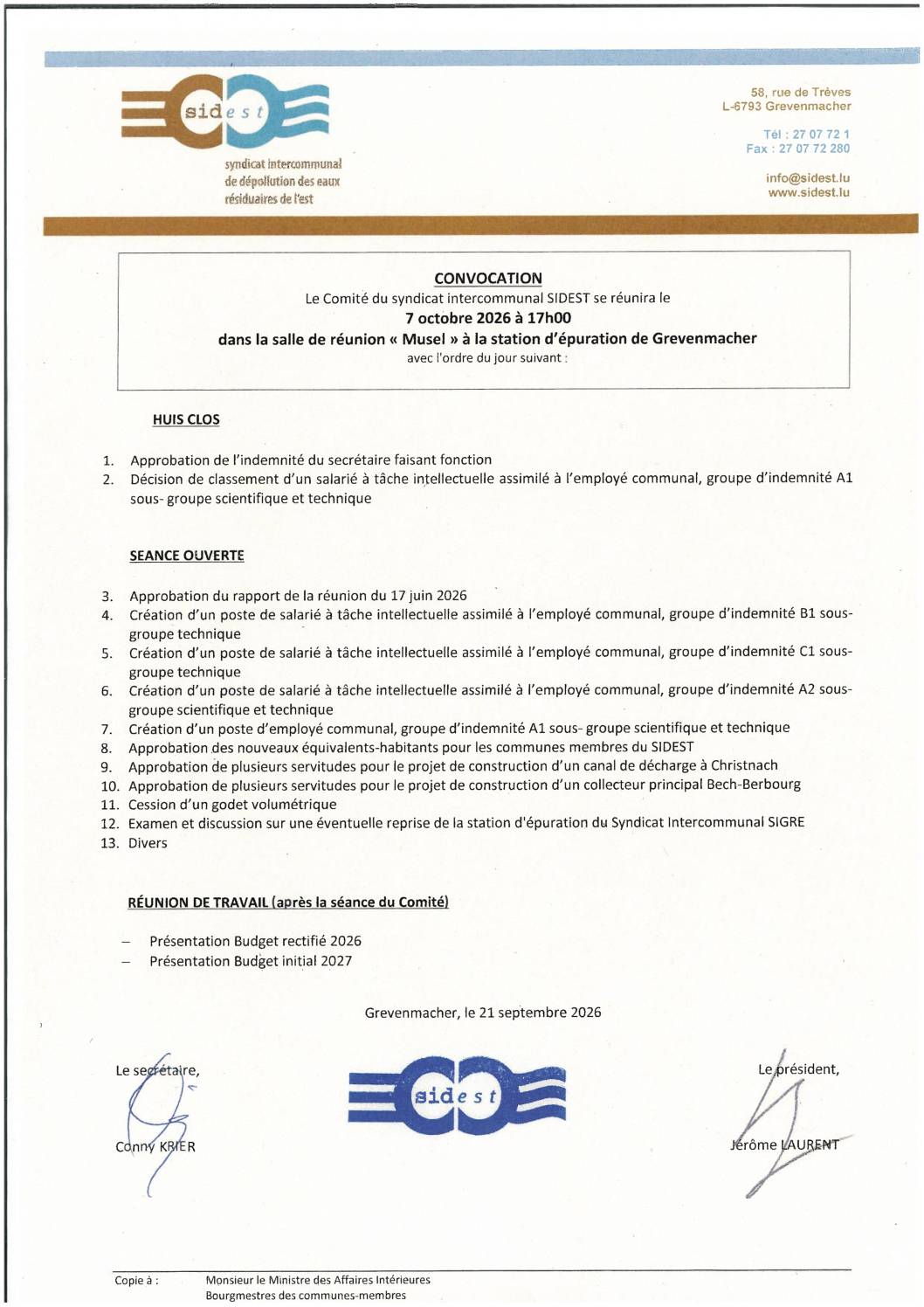 2026 10 07 (Séance du Comité du SIDEST du)
