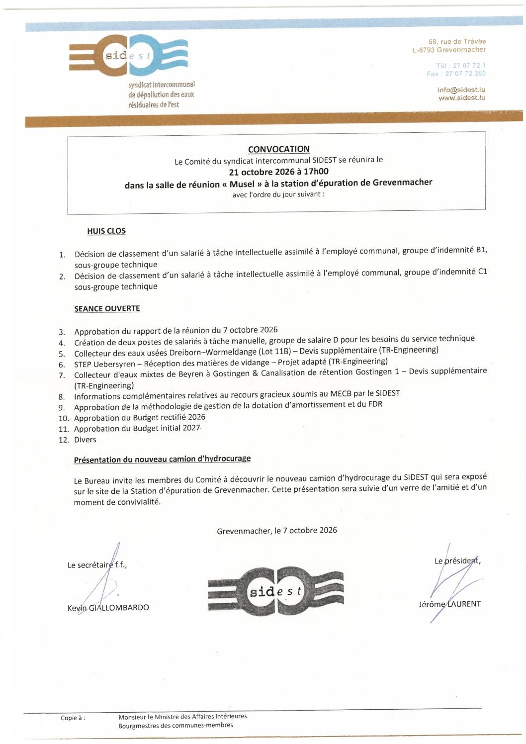 2026 10 21 (Séance du Comité du SIDEST du)