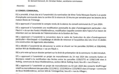 Rapport du Conseil communal du 26 septembre 2024